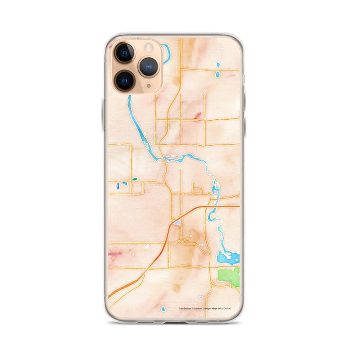 Custom iPhone 11 Pro Max Cloquet Minnesota Map Phone Case in Watercolor