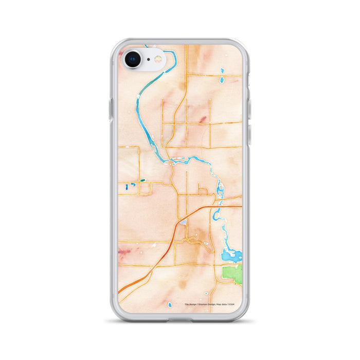 Custom iPhone SE Cloquet Minnesota Map Phone Case in Watercolor