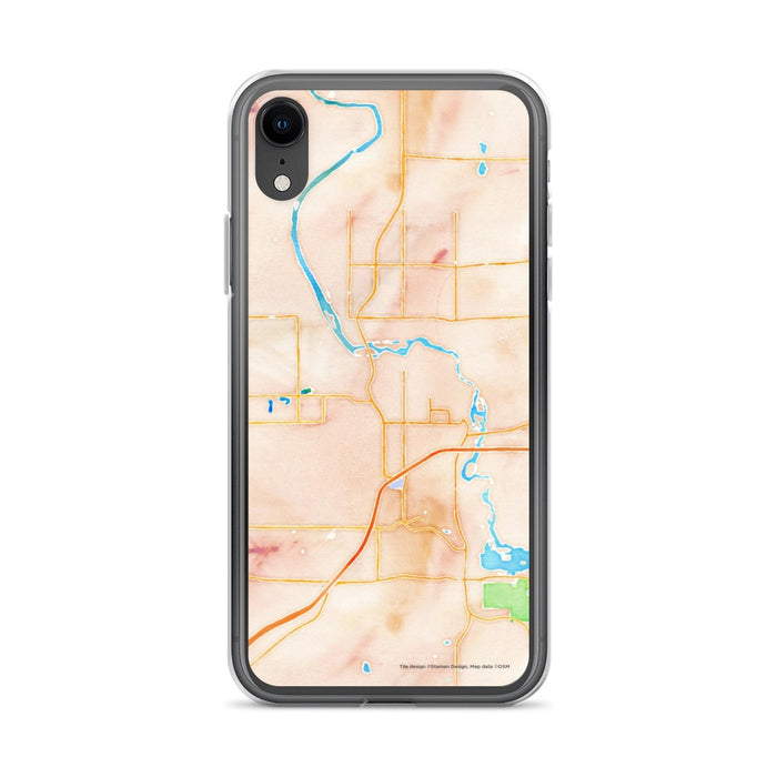 Custom iPhone XR Cloquet Minnesota Map Phone Case in Watercolor