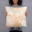 Person holding 18x18 Custom Cloquet Minnesota Map Throw Pillow in Watercolor