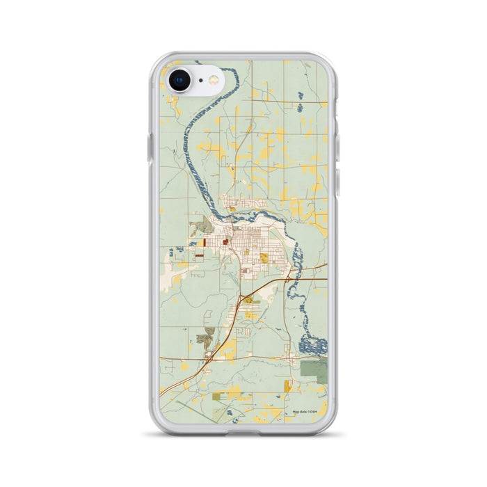 Custom iPhone SE Cloquet Minnesota Map Phone Case in Woodblock