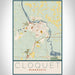 Cloquet Minnesota Map Print Portrait Orientation in Woodblock Style With Shaded Background