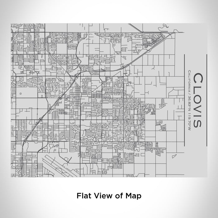 Rendered View of Clovis California Map Engraving on 20oz Stainless Steel Insulated Bottle with Bamboo Top