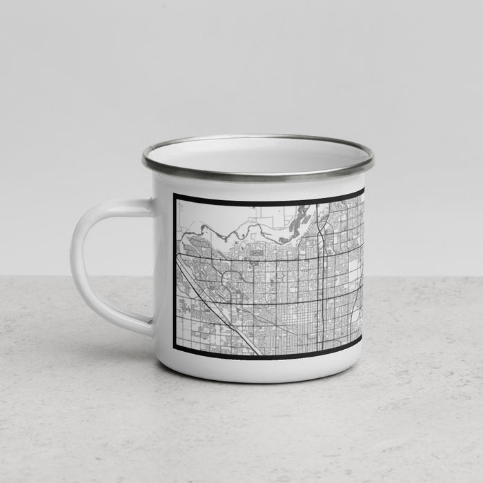Left View Custom Clovis California Map Enamel Mug in Classic