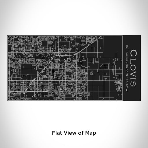Rendered View of Clovis California Map Engraving on 17oz Stainless Steel Insulated Cola Bottle in Black