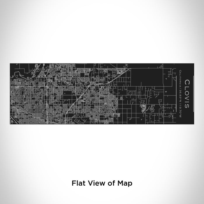 Rendered View of Clovis California Map Engraving on 10oz Stainless Steel Insulated Cup with Sliding Lid in Black