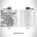 Rendered View of Clovis California Map Engraving on 6oz Stainless Steel Flask in White