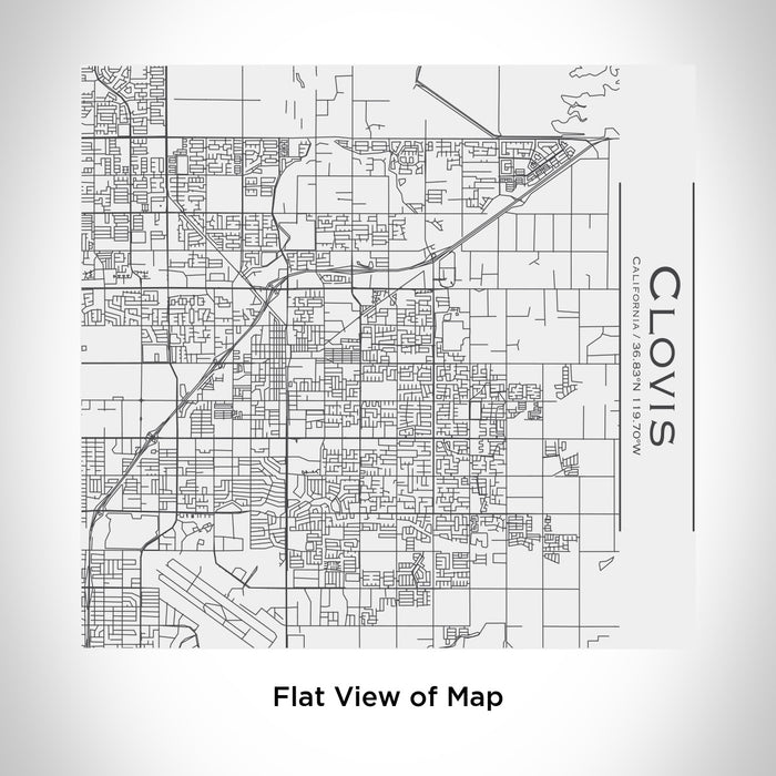 Rendered View of Clovis California Map Engraving on 17oz Stainless Steel Insulated Tumbler in White