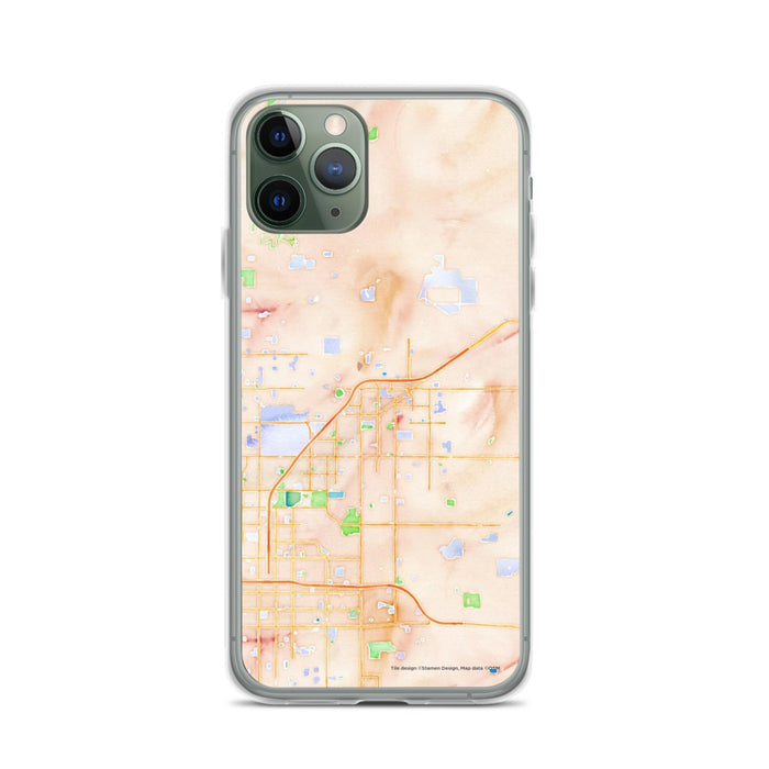 Custom iPhone 11 Pro Clovis California Map Phone Case in Watercolor