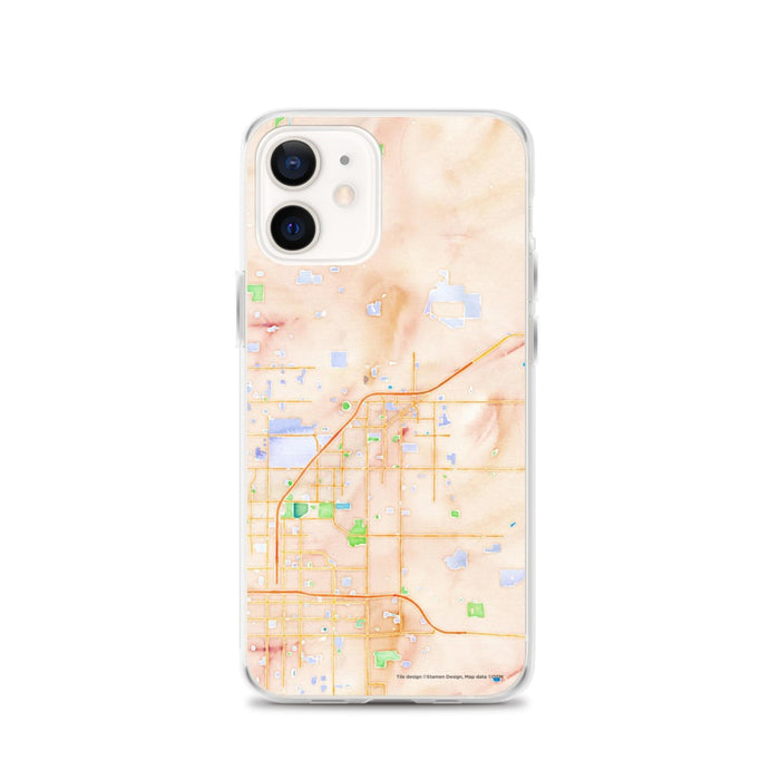 Custom iPhone 12 Clovis California Map Phone Case in Watercolor