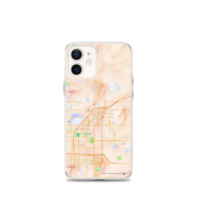 Custom iPhone 12 mini Clovis California Map Phone Case in Watercolor