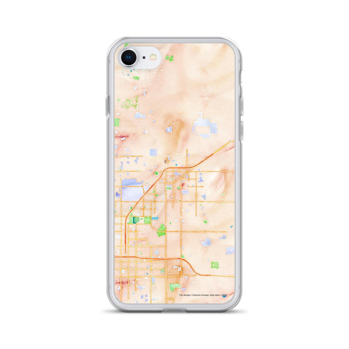 Custom iPhone SE Clovis California Map Phone Case in Watercolor