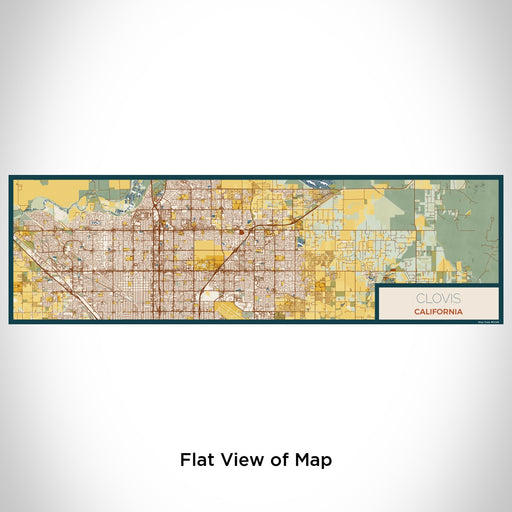 Flat View of Map Custom Clovis California Map Enamel Mug in Woodblock