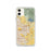 Custom iPhone 11 Clovis California Map Phone Case in Woodblock