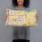 Person holding 20x12 Custom Clovis California Map Throw Pillow in Woodblock