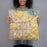 Person holding 18x18 Custom Clovis California Map Throw Pillow in Woodblock