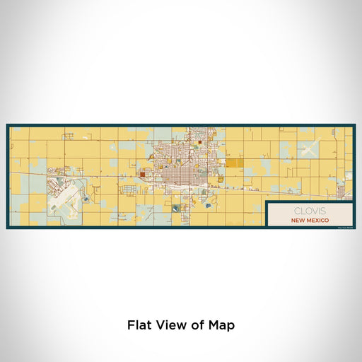 Flat View of Map Custom Clovis New Mexico Map Enamel Mug in Woodblock