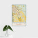 16x24 Coachella California Map Print Portrait Orientation in Woodblock Style With Tropical Plant Leaves in Water
