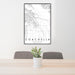 24x36 Coachella California Map Print Portrait Orientation in Classic Style Behind 2 Chairs Table and Potted Plant