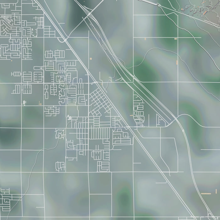 Coachella California Map Print in Afternoon Style Zoomed In Close Up Showing Details