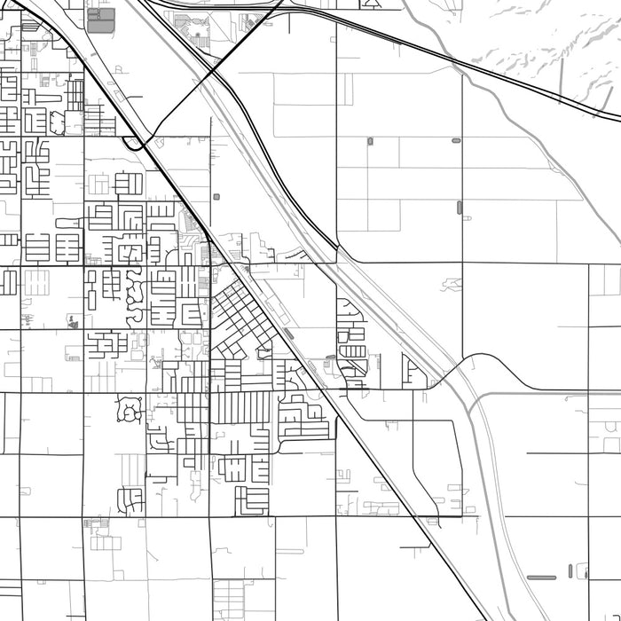 Coachella California Map Print in Classic Style Zoomed In Close Up Showing Details