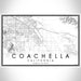 Coachella California Map Print Landscape Orientation in Classic Style With Shaded Background