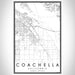 Coachella California Map Print Portrait Orientation in Classic Style With Shaded Background