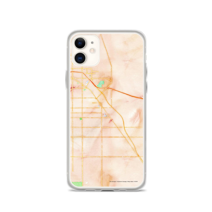 Custom iPhone 11 Coachella California Map Phone Case in Watercolor