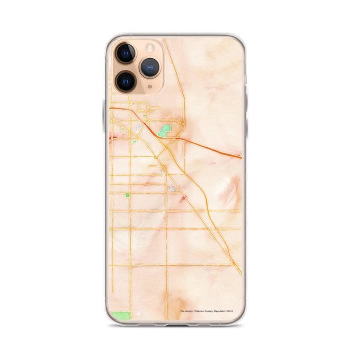 Custom iPhone 11 Pro Max Coachella California Map Phone Case in Watercolor
