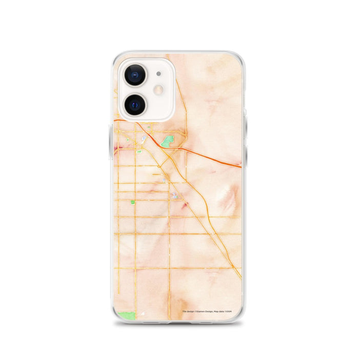 Custom iPhone 12 Coachella California Map Phone Case in Watercolor