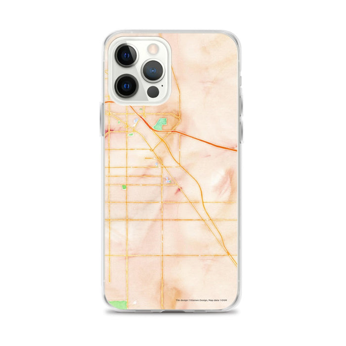 Custom iPhone 12 Pro Max Coachella California Map Phone Case in Watercolor