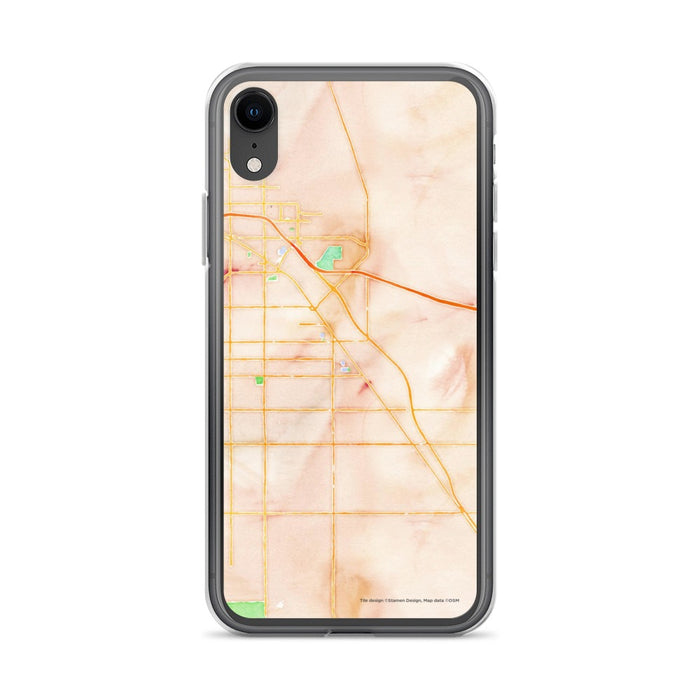 Custom iPhone XR Coachella California Map Phone Case in Watercolor