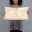 Person holding 20x12 Custom Coachella California Map Throw Pillow in Watercolor