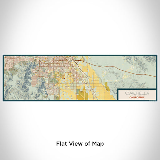 Flat View of Map Custom Coachella California Map Enamel Mug in Woodblock