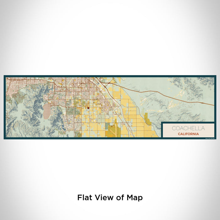 Flat View of Map Custom Coachella California Map Enamel Mug in Woodblock
