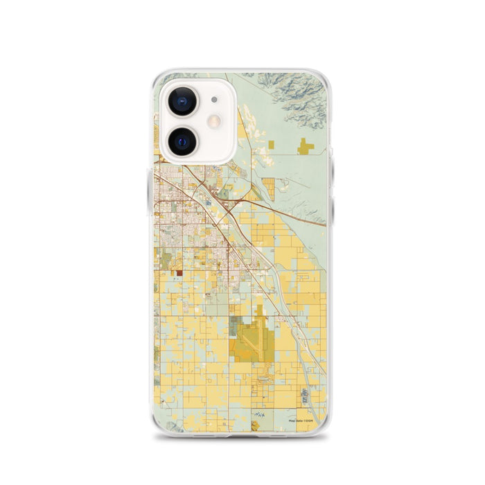 Custom iPhone 12 Coachella California Map Phone Case in Woodblock