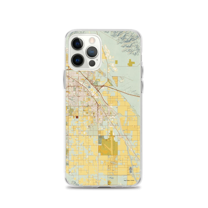 Custom iPhone 12 Pro Coachella California Map Phone Case in Woodblock
