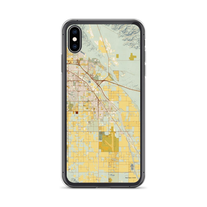 Custom iPhone XS Max Coachella California Map Phone Case in Woodblock
