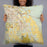 Person holding 22x22 Custom Coachella California Map Throw Pillow in Woodblock