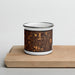 Front View Custom Coconut Creek Florida Map Enamel Mug in Ember on Cutting Board