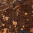Cody Wyoming Map Print in Ember Style Zoomed In Close Up Showing Details