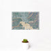 12x18 Coeur d'Alene Idaho Map Print Landscape Orientation in Afternoon Style With Small Cactus Plant in White Planter