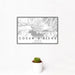 12x18 Coeur d'Alene Idaho Map Print Landscape Orientation in Classic Style With Small Cactus Plant in White Planter