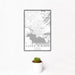 12x18 Coeur d'Alene Idaho Map Print Portrait Orientation in Classic Style With Small Cactus Plant in White Planter