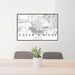 24x36 Coeur d'Alene Idaho Map Print Lanscape Orientation in Classic Style Behind 2 Chairs Table and Potted Plant