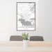 24x36 Coeur d'Alene Idaho Map Print Portrait Orientation in Classic Style Behind 2 Chairs Table and Potted Plant