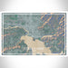 Coeur d'Alene Idaho Map Print Landscape Orientation in Afternoon Style With Shaded Background