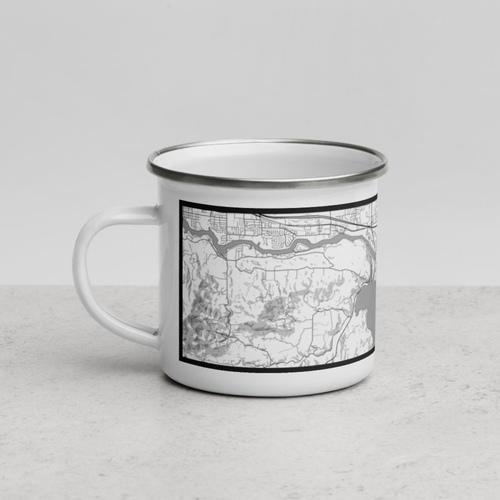 Left View Custom Coeur d'Alene Idaho Map Enamel Mug in Classic