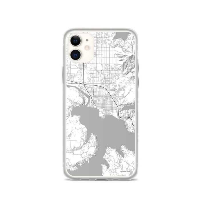 Custom iPhone 11 Coeur d'Alene Idaho Map Phone Case in Classic