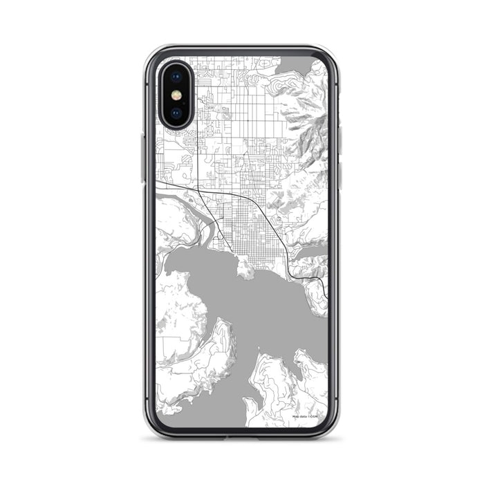 Custom iPhone X/XS Coeur d'Alene Idaho Map Phone Case in Classic
